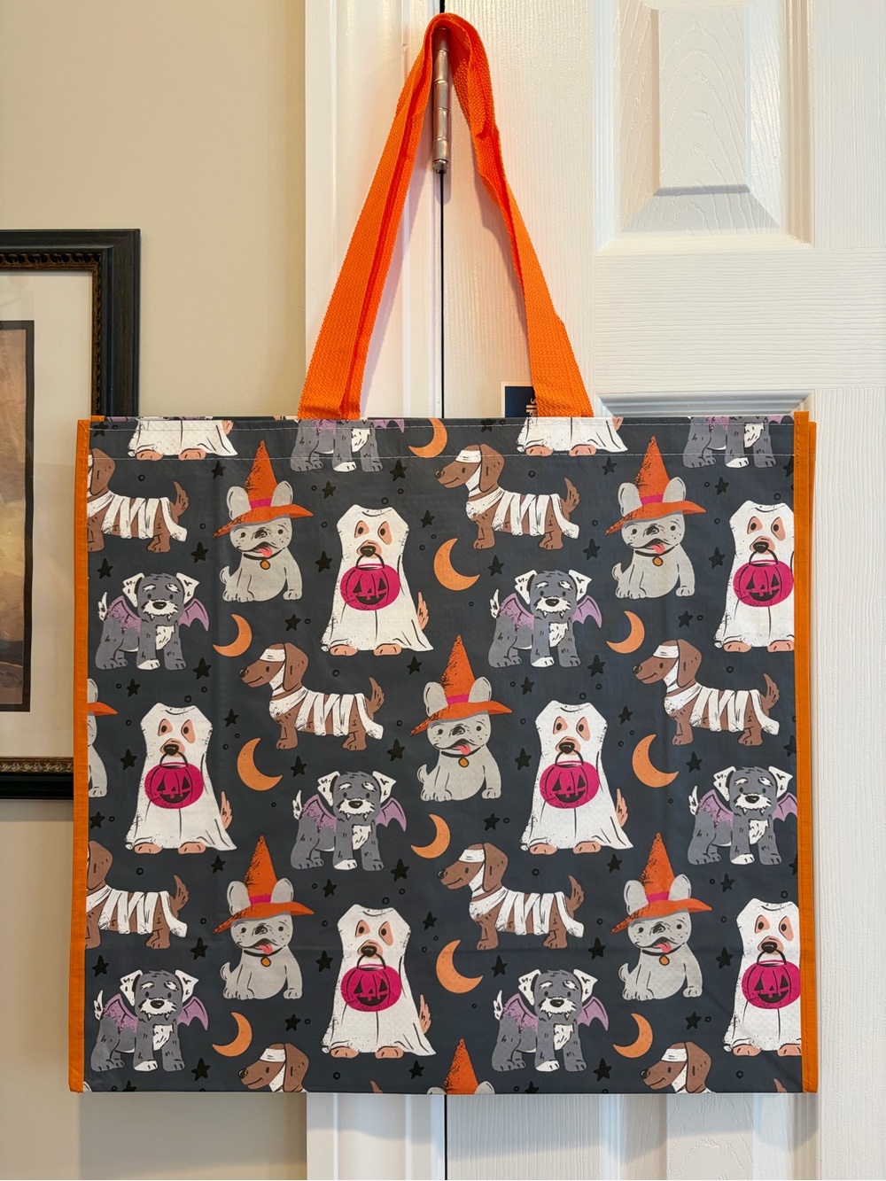 Marshalls/TJMaxx Halloween Dog Pattern Reusable Tote Bag 👻🐶🎃🛍️
